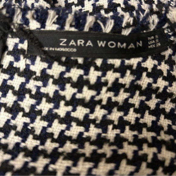 ZARA Woman Houndstooth Flannel Mini Dress - Picture 8 of 10